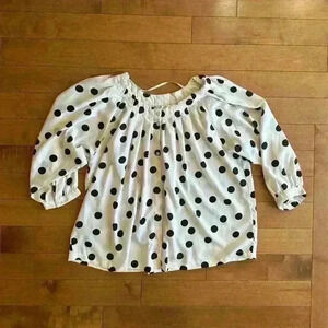 Effeti Moda | Polka dot cream and black blouse size  small